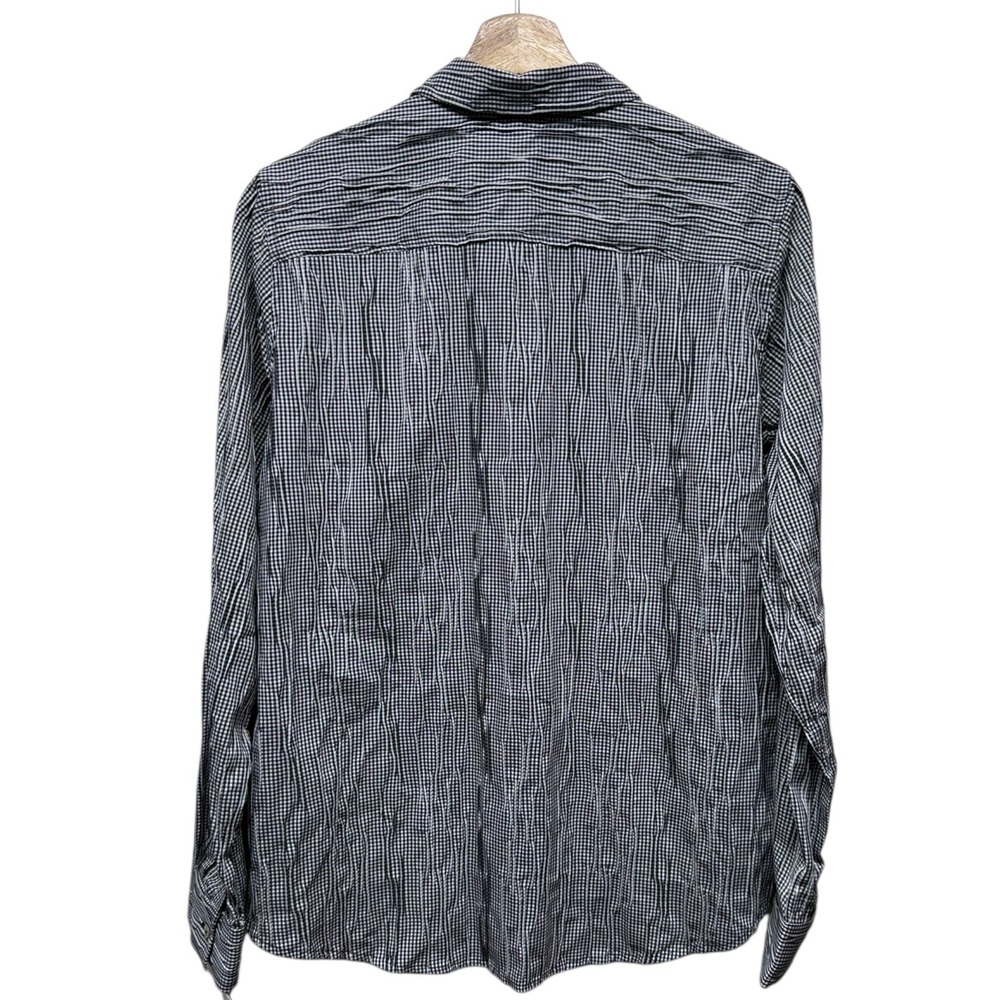 Foxcroft Women Sz 12 Long Sleeve Shirt Fitted Button Up Cotton Black White Check - Picture 2 of 7